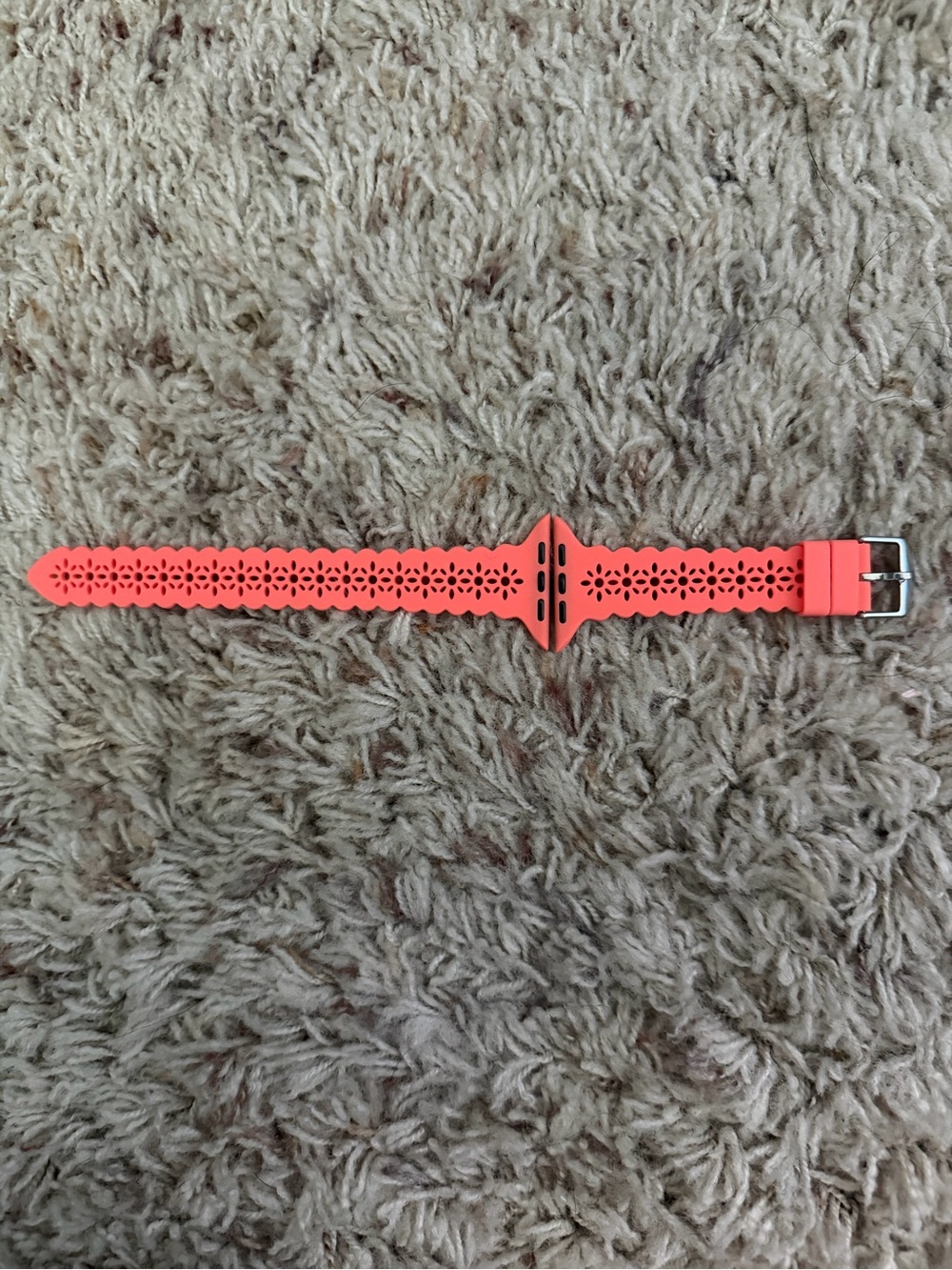 Girls' Floral Silicone Watch 40mm Strap - Coral Pink